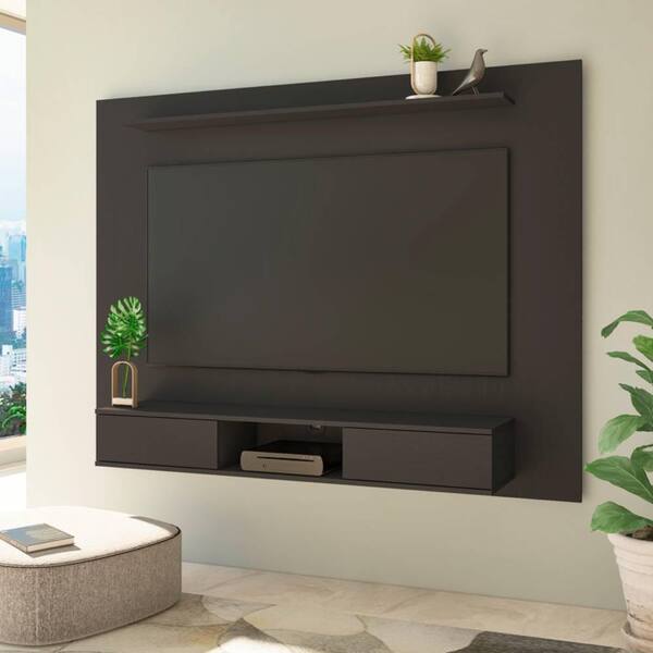 HOMESTOCK 75 in. Multi Storage Wall Media Center in Black 13447HD - The Home Depot