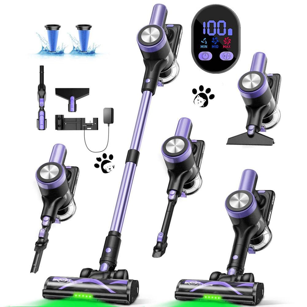 KEROMEE 6 in 1 Bagless Stick Vacuum with HEPA Filter, 46 kPa Suction, Max to 55 Mins Runtime Battery, 1.5 L