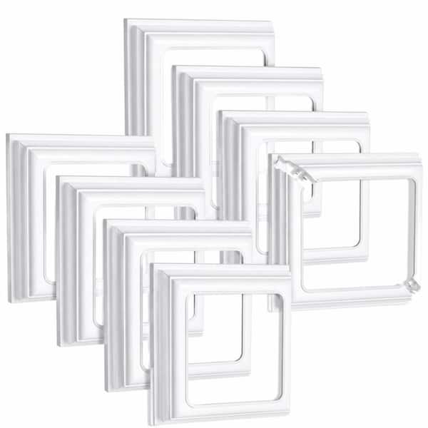 4x4 Inch Vinyl Post Skirts Post Base Covers for Porch Deck Columns White Trim for Hand and Stair Rails 8 Pack