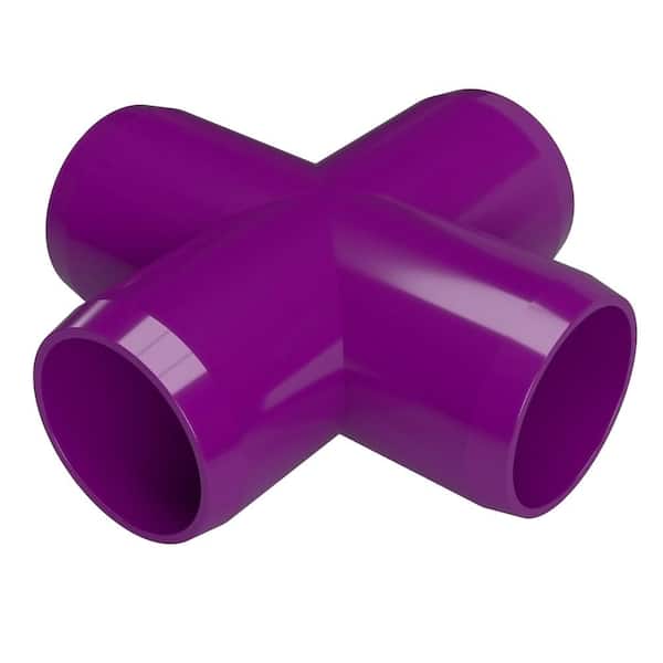 3/4 Size FORMUFIT F034CRX-PU-8 Cross PVC Fitting Furniture Grade Purple Pack of 8