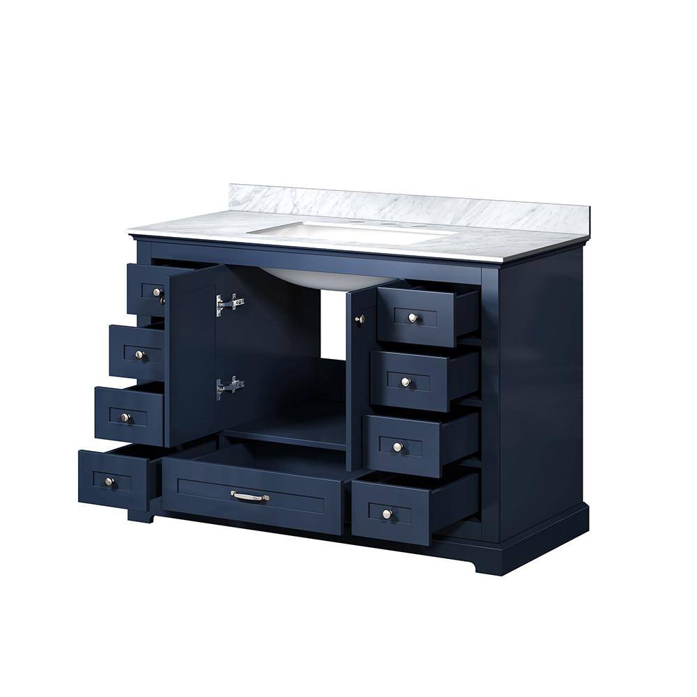 Navy Blue 48" Single Vanity with Carrara Marble Top
