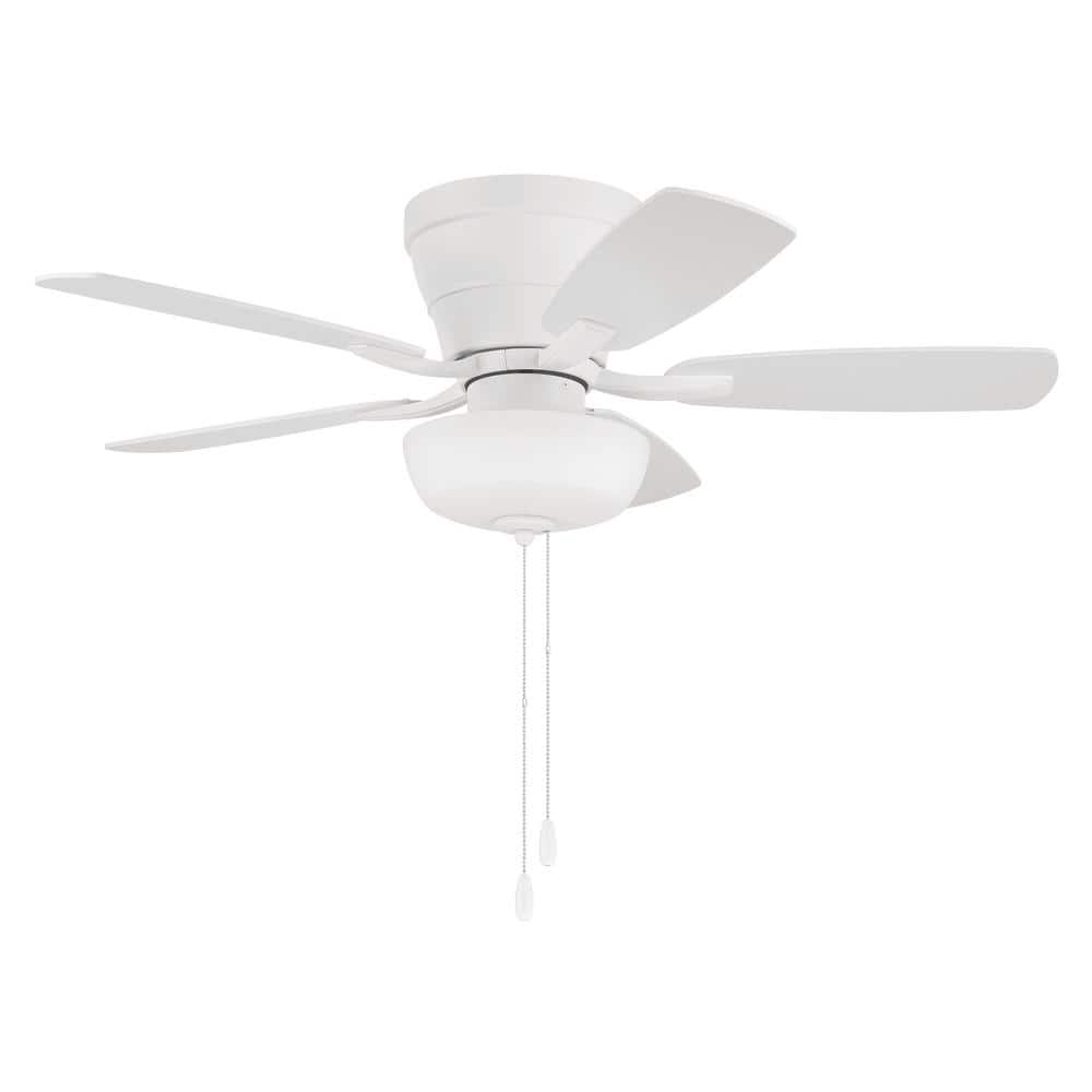 Wheeler 42" White MDF Flush Mount Ceiling Fan with Light