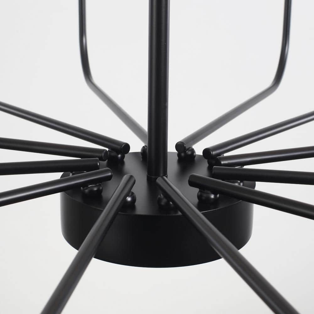 Matte Black 12-Light Candle Style Chandelier