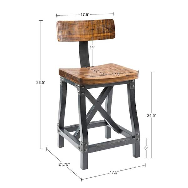 INK+IVY Lancaster 24.5 in. Amber Wood Counter Stool FPF20-0401 - The Home  Depot