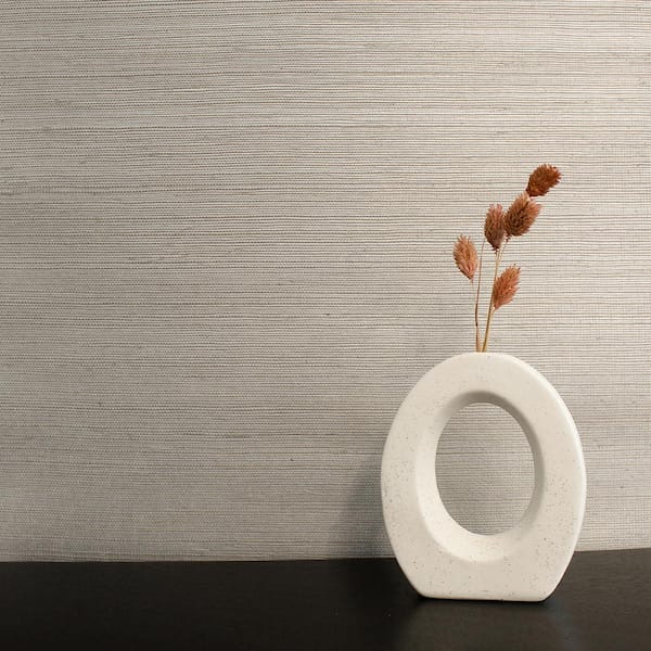 Gray on Silver Sisal Authentic Grasscloth Handwoven Unpasted Textured Wallpaper Roll (Covers 72 sq. ft.)
