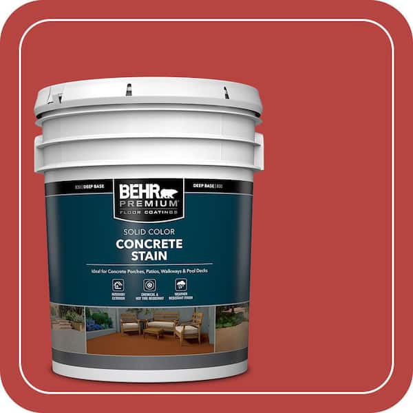 5 gal. #OSHA-5 OSHA SAFETY RED Solid Color Flat Interior/Exterior Concrete Stain