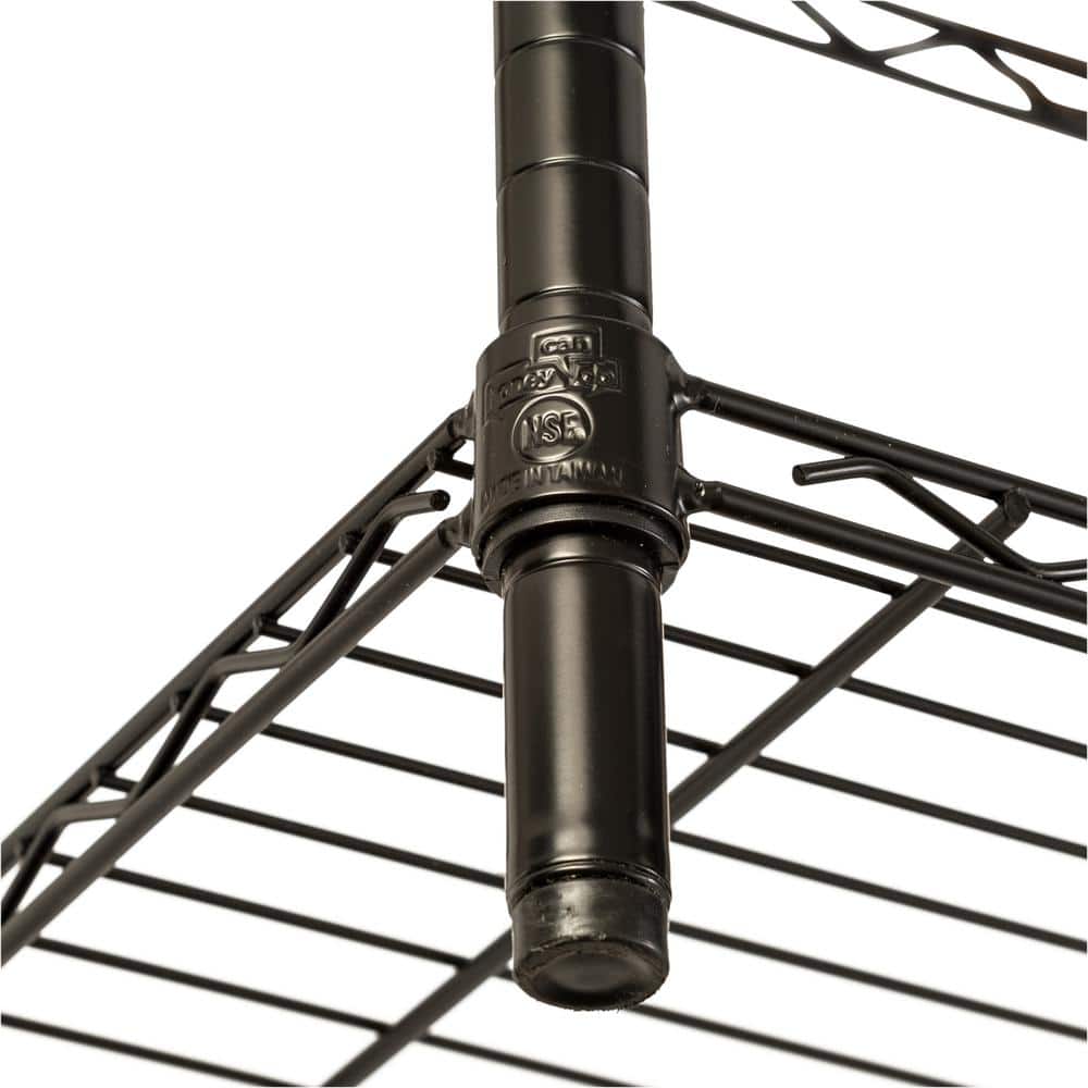 Black 3-Tier Heavy Duty Adjustable Steel Shelving Unit