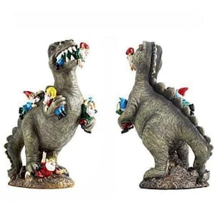 Garden Gnome Statues Outdoor Decor, 14 in. Dinosaur Art Outdoor for Fall Winter Garden Decor, Patio, Lawn