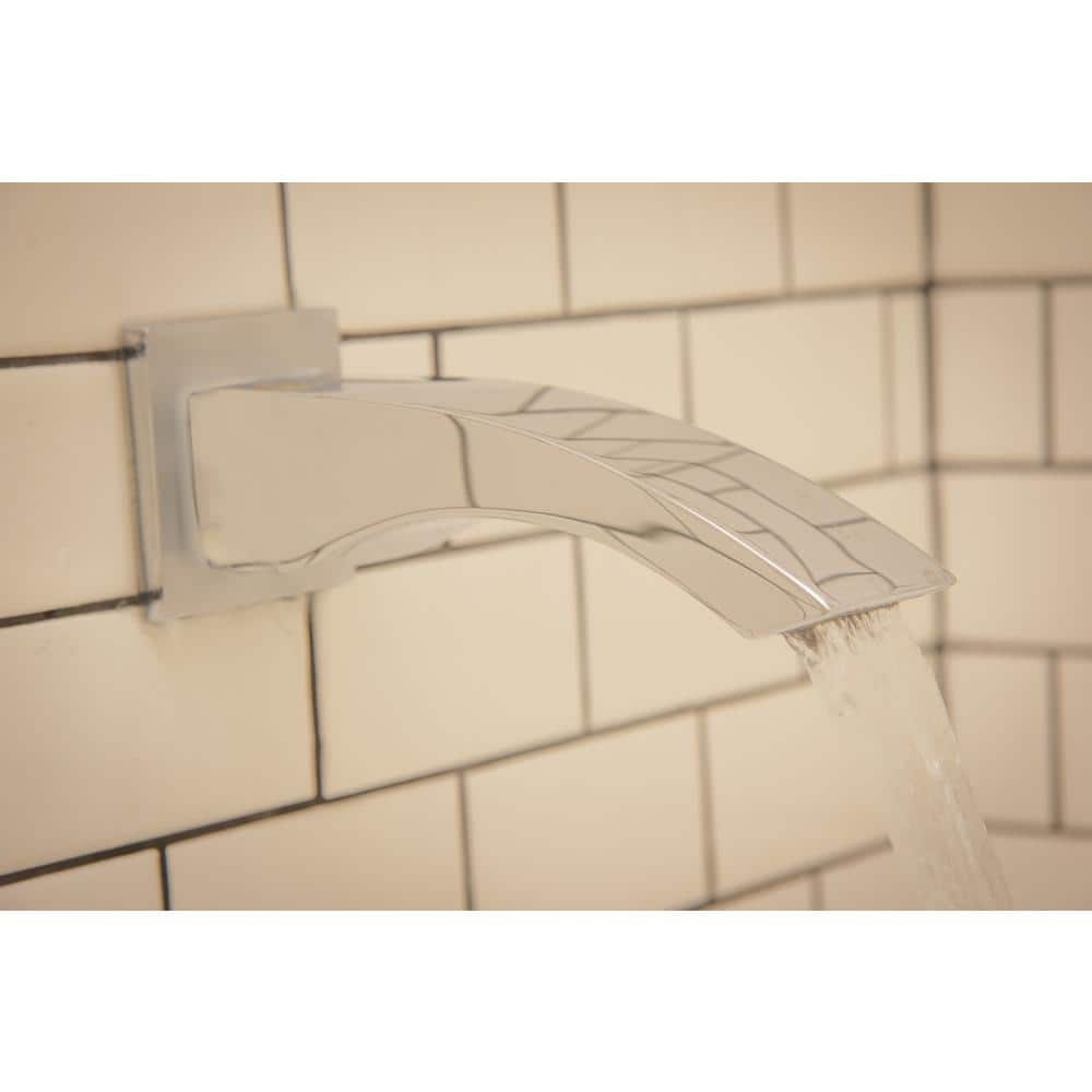 Polished Chrome Wall Mounted Curved Tub Spout