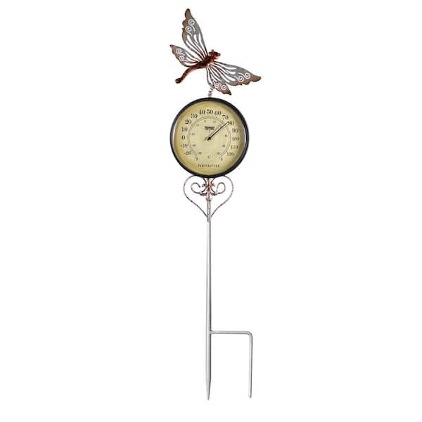 Multi Poolmaster 54583 Outdoor Thermometer Garden Stake Dragonfly