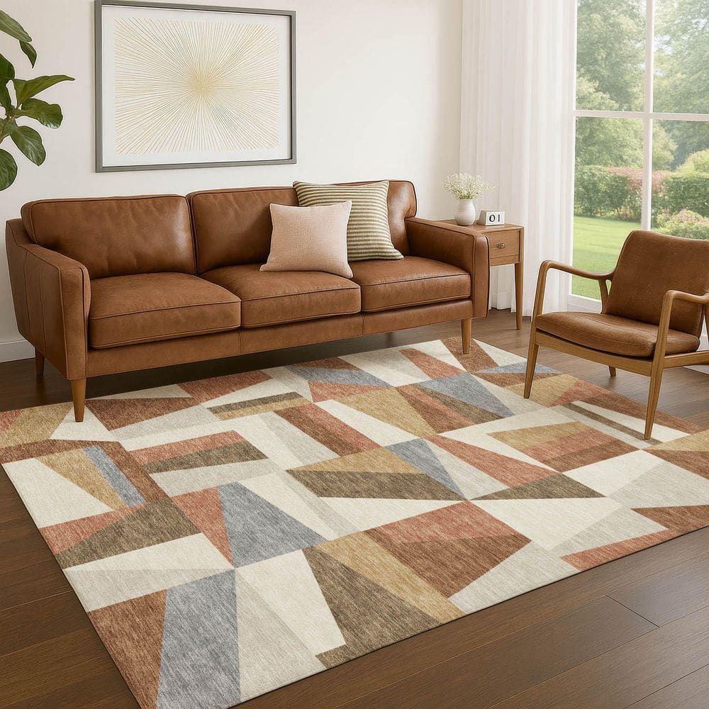 Chantille Machine Washable Indoor/Outdoor Abstract ACN2327 Paprika 8 ft. x 10 ft. Area Rug price history on PriceWatchPro