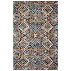 Aspen Blue/Gold 8 ft. x 10 ft. Bohemian Geometric Area Rug