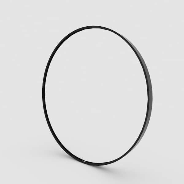 Boosicavelly 24 in. W x 24 in. H Round Framed Wall Bathroom Vanity Mirror in Matte Black