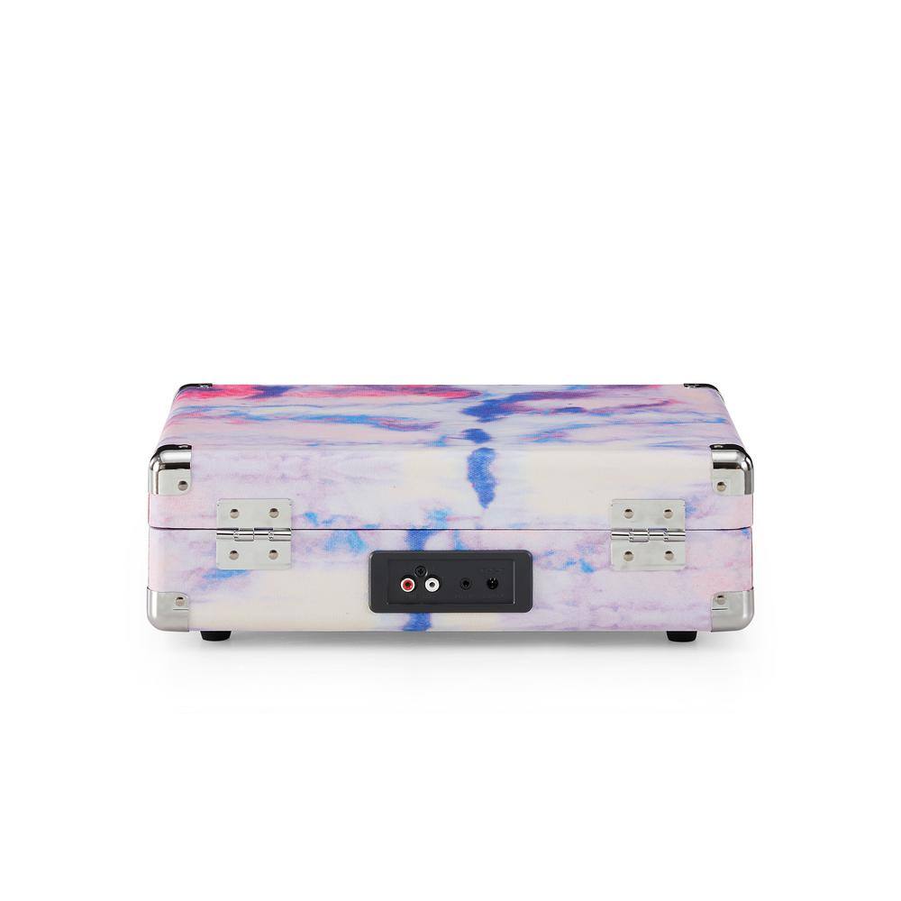 Tie-Dye Portable Bluetooth Vinyl Record Player with Built-In Speakers