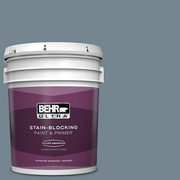 BEHR ULTRA 5 gal. #N480-5 Adirondack Blue Extra Durable Eggshell Enamel Interior Paint & Primer