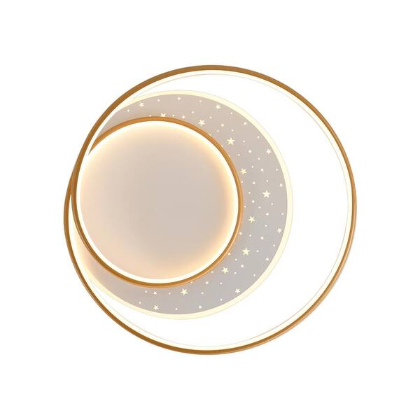 OUKANING 19.68 in. Gold Modern Simple Style Selectable LED