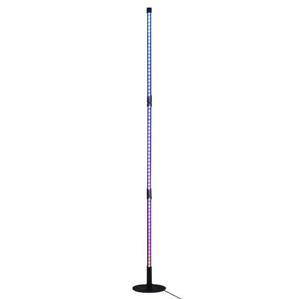YANSUN 51 in. Black Indoor LED Floor Lamp