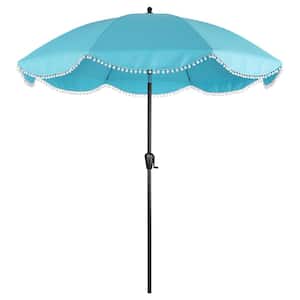 9 ft. Round Market Patio Umbrella in Aqua