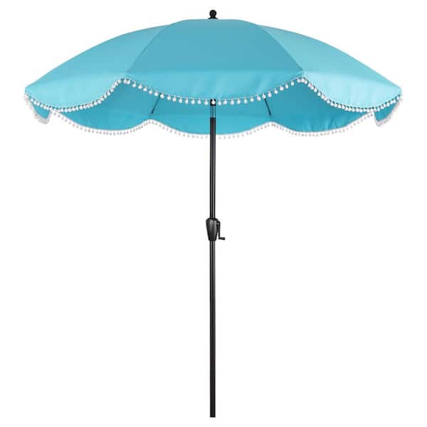 Sun-Ray 9 ft. Round Market Patio Umbrella in Aqua