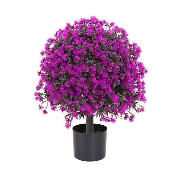 18 in. Artificial Indoor/Outdoor Olive Topiary Ball Trees, Plant Potted Plants