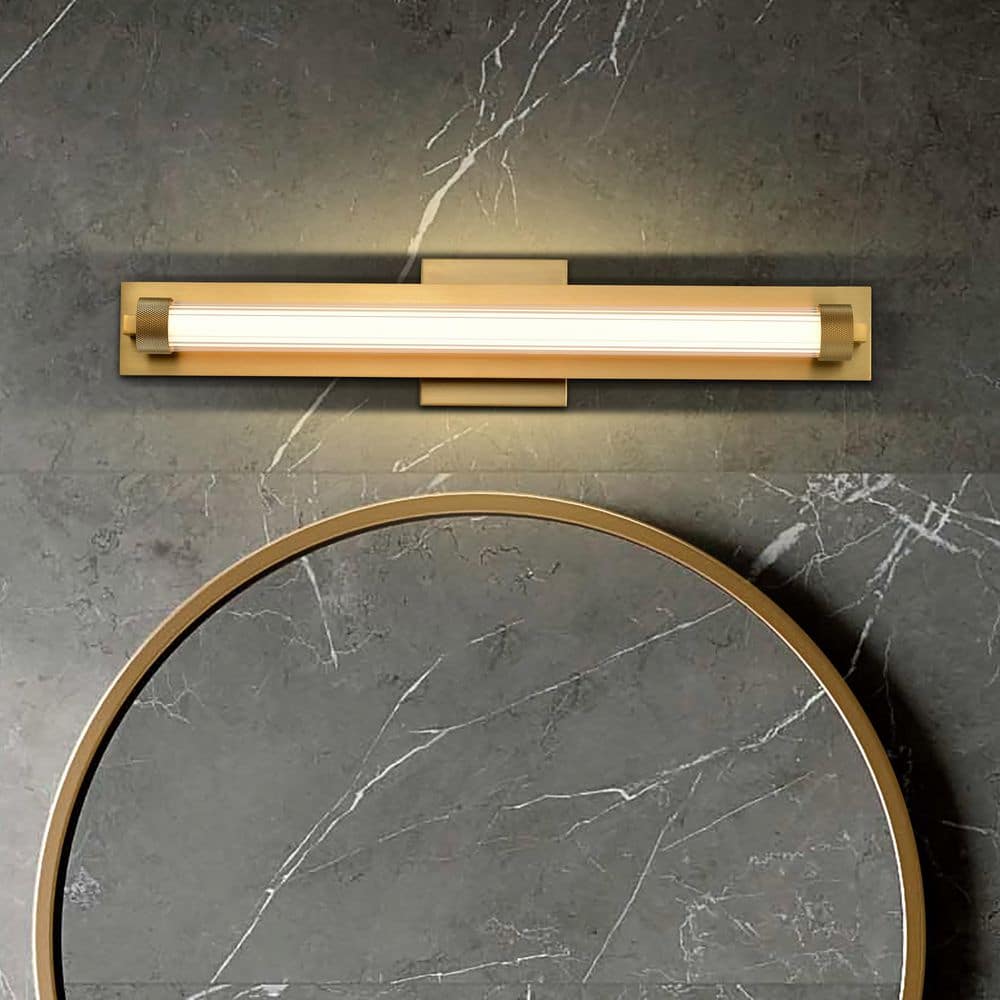Larissa 24 in. Vintage Brass Integrated LED Vanity Light Bar with Opaque Glass Cover price history on PriceWatchPro