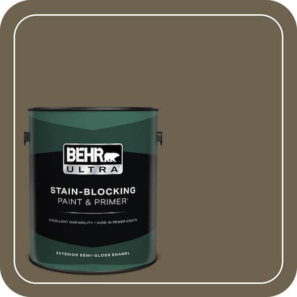 BEHR ULTRA 1 gal. #N310-7 Classic Bronze Semi-Gloss Enamel Exterior Paint & Primer