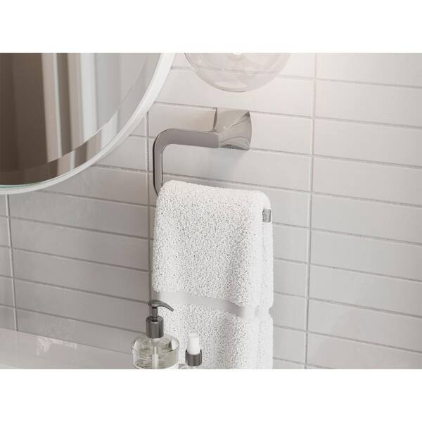 Portwood 6 in. Wall Mount Double Hand Towel Bar Bath Hardware Accessory in  Polished Chrome