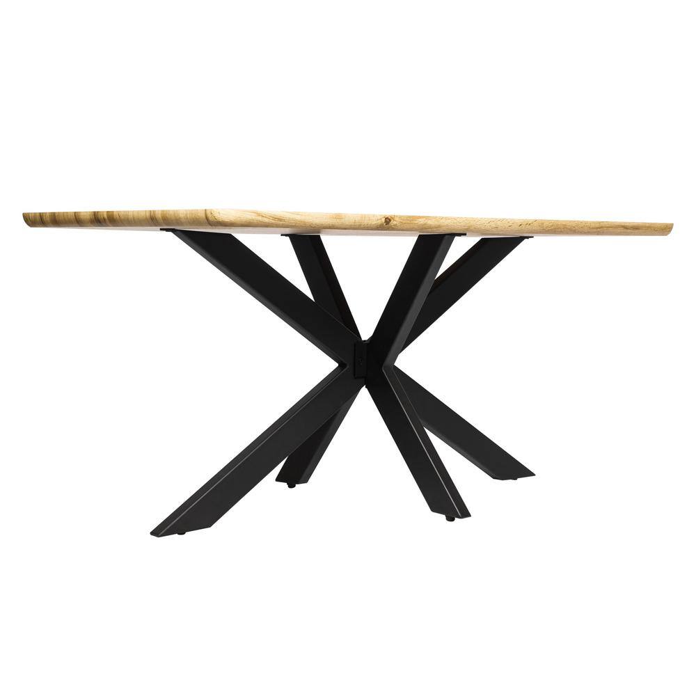 Ravenna 63" Natural Reclaimed Wood Dining Table with Metal Base