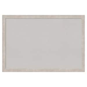 Marred Silver Wood Framed Grey Corkboard 39 in. x 27 in. Bulletin Board Memo Board