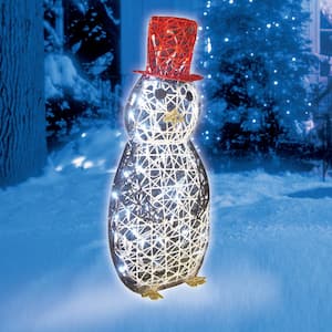 32 in. 50-Light Penguin LED Spun Glitter Wireframe Silhouette