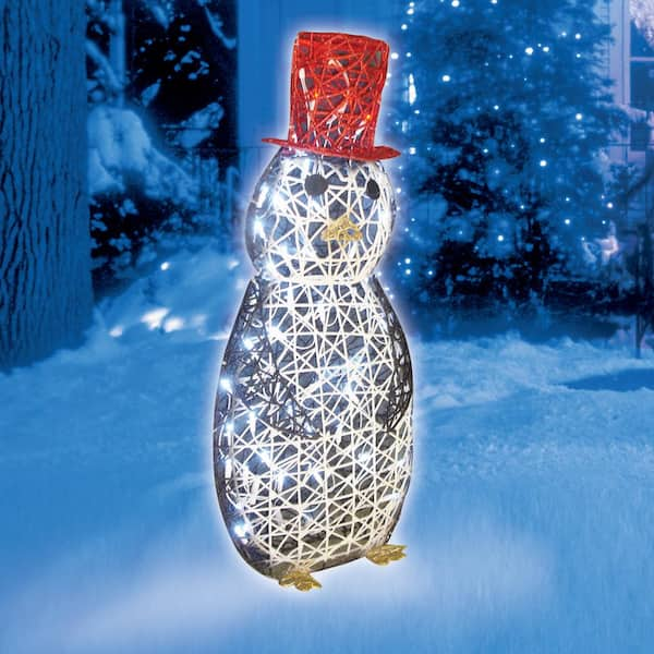 Unbranded 32 in. 50-Light Penguin LED Spun Glitter Wireframe Silhouette