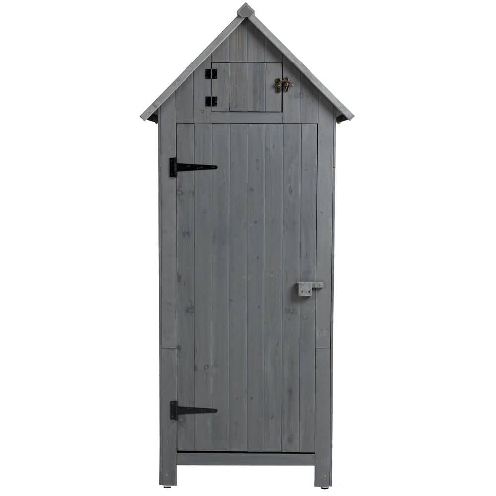 1.5 ft. W x 2.5 ft. D Outdoor Wood Shed with Door and Lockable, Adjustable 