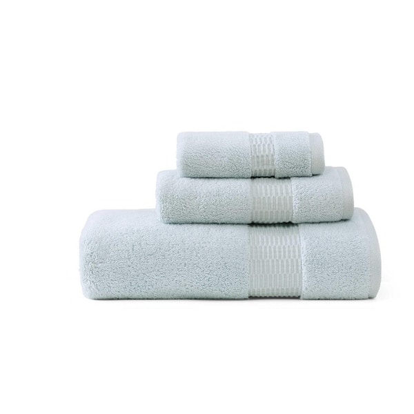Long Branch 3-Piece Winter Sky Blue Terry Cotton Towel Set