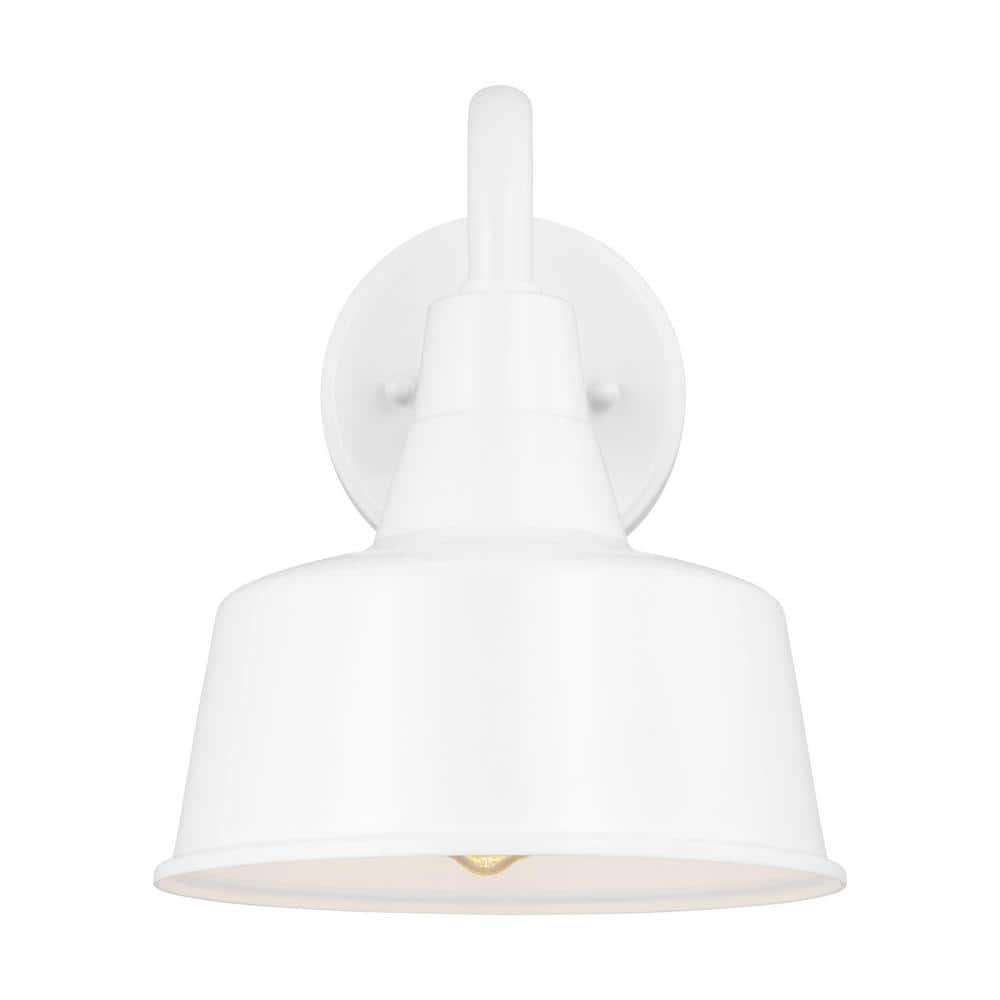 Barn Light 1-Light White Modern Farmhouse Outdoor Small Wall Lantern Sconce with LED Light Bulb Included price history on PriceWatchPro
