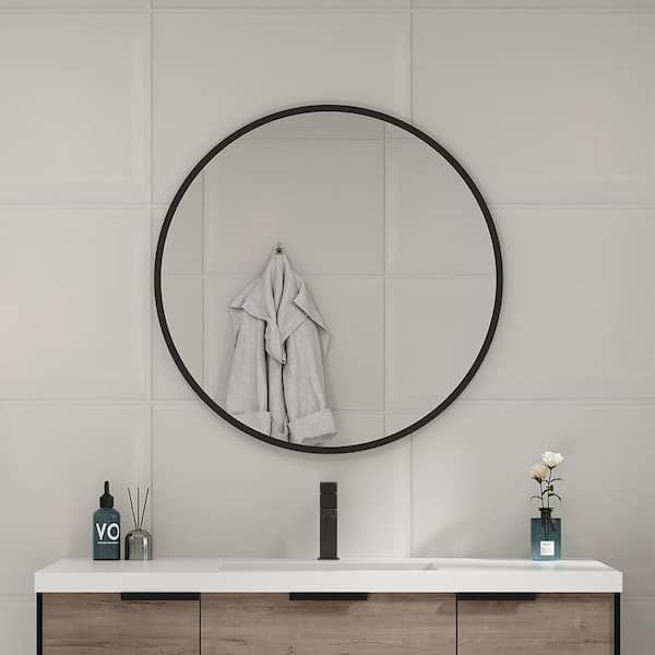 Black Round Mirror Wall Mounted Circle Mirrors Vanity Mirror