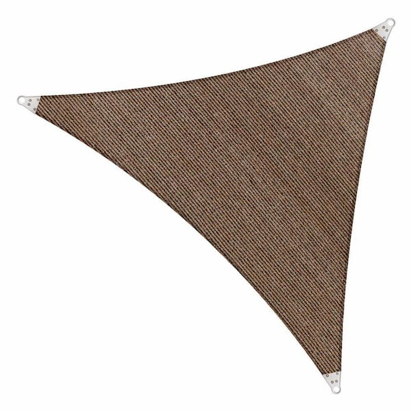 COLOURTREE 26 ft x 26 ft x 26 ft 260 GSM Reinforced (Super Ring) Brown Triangle Sun Shade Sail Screen Canopy for Patio and Pergola