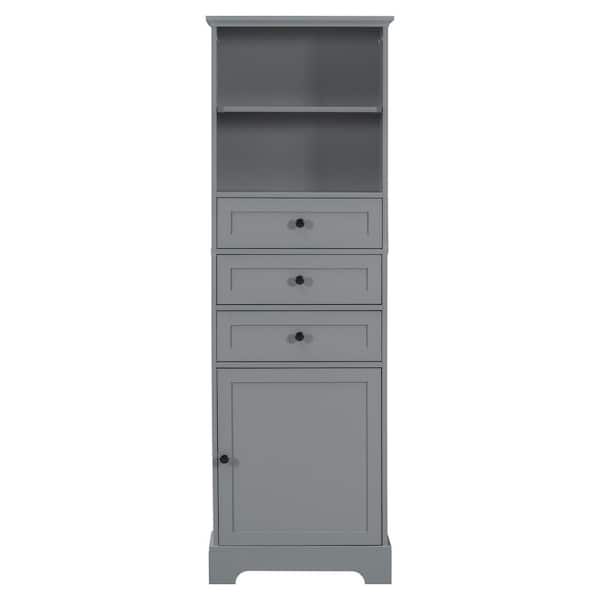 Acadian 15.8 in. W x 15.8 in. D x 56 in. H Bath Storage Tower Bath Cabinet in White