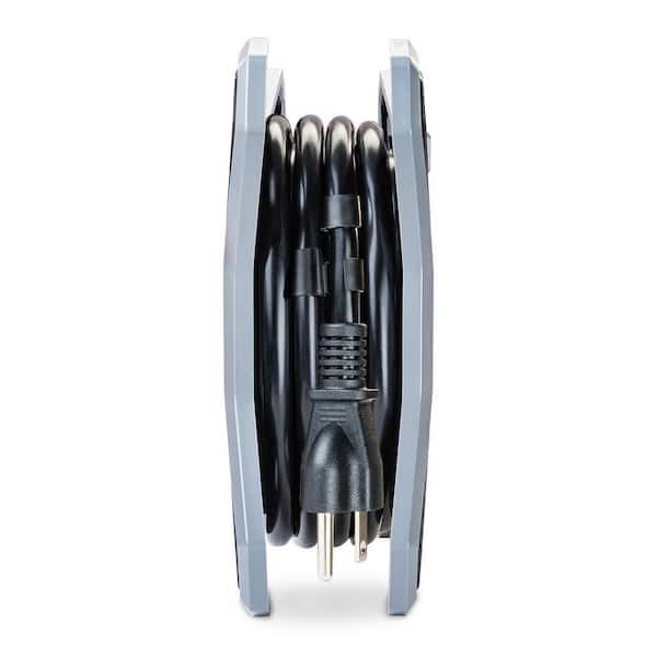Husky 15 ft. Extension Cord Reel with 4 Outlets, Black HKS0415CR