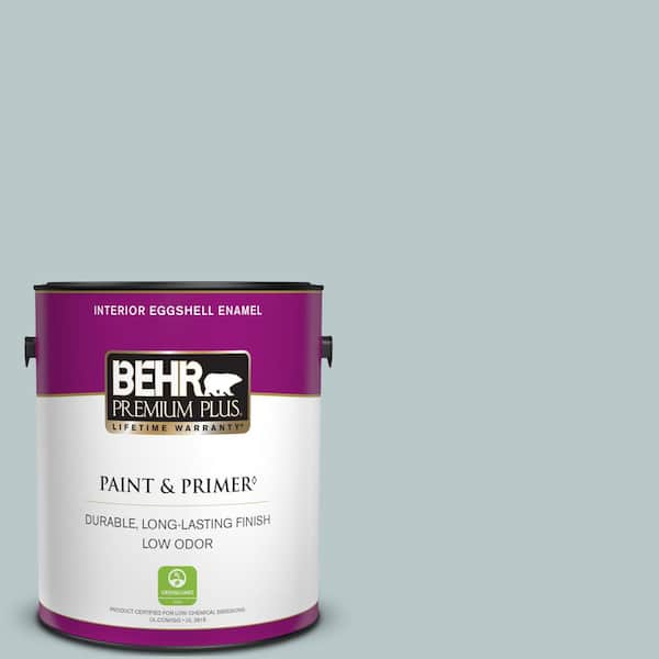 BEHR PREMIUM PLUS 1 gal. #N470-2 Oceanic Climate Eggshell Enamel Low Odor Interior Paint & Primer