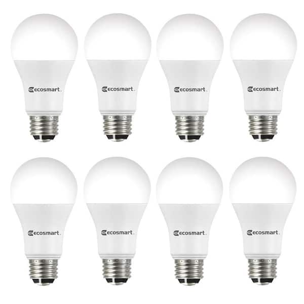 EcoSmart 40/60/100-Watt Equivalent A19 ENERGY STAR 3-Way LED Light Bulb Daylight (8-Pack)
