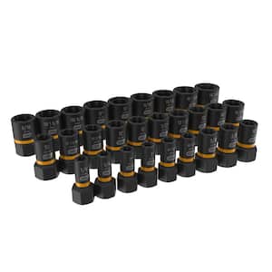 Bolt Biter 1/4 in. and 3/8 in. Drive SAE/Metric Impact Extraction Socket Set (28-Piece)