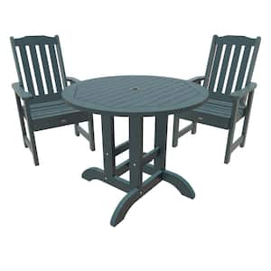 Lehigh Nantucket Blue 3-Piece Recycled Plastic Round Outdoor Dining Set
