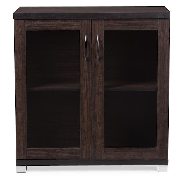 Baxton Studio Zentra Contemporary Dark Brown Storage Cabinet