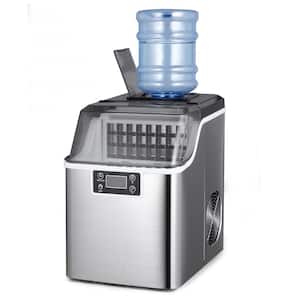 9.9 in. 44 lb. Portable Ice Maker in Stainless Steel