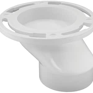 7 in. O.D. PVC Offset Closet (Toilet) Flange Less Knockout, Fits Over 3 in. or Inside 4 in. Schedule 40 DWV Pipe