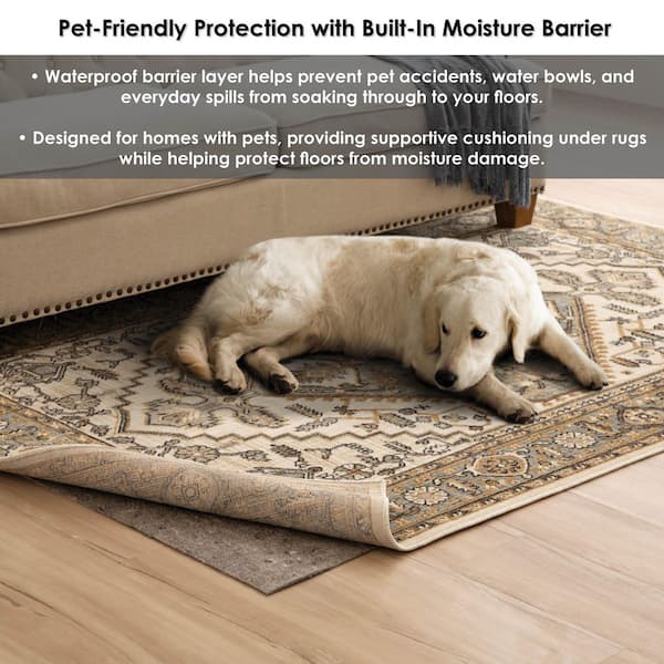 Mohawk Home 9 ft. x 12 ft. Dual Surface Grey Felted Reversible Pet