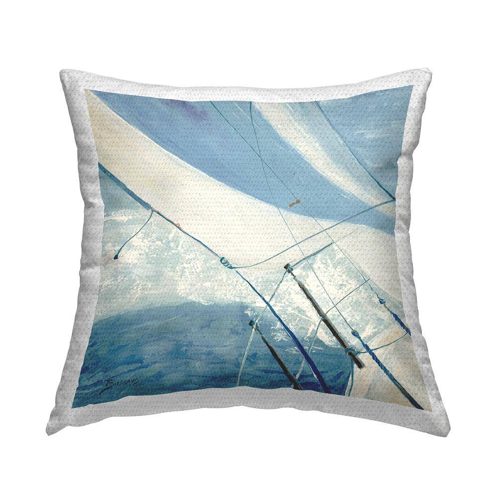 Blue Maritime Sailboat Mast Blue Square Outdoor Throw Pillow price history on PriceWatchPro
