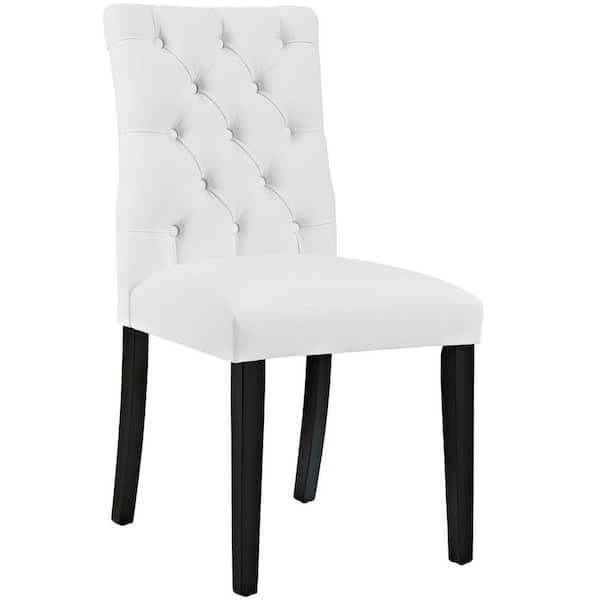 Duchess White Vinyl Dining Chair