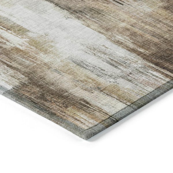 Chantille ACN567 Chocolate 8 ft. x 8 ft. Round Machine Washable Indoor/Outdoor Geometric Area Rug
