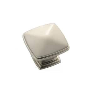 Charlemagne Collection 1-11/16 in. (43 mm) Classic Brushed Nickel Square Cabinet Knob